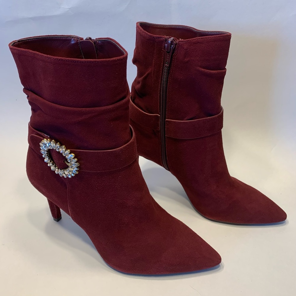 Michael Kors Viola Flex women’s ox blood red suede ankle bootie. Size 8.5.